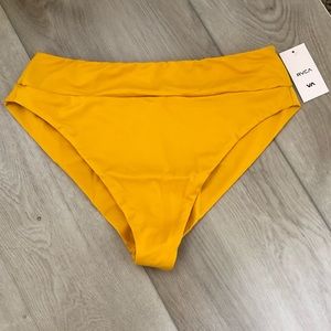 RVCA Large Mustard Yellow High Waisted Bottom NWT